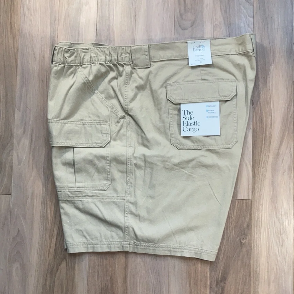 NWT Side elastic tan cargo short Croft & barrow size 52 or 46 - Picture 4 of 16